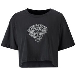 textil Herr T-shirts Ed Hardy Tiger glow crop top black Svart
