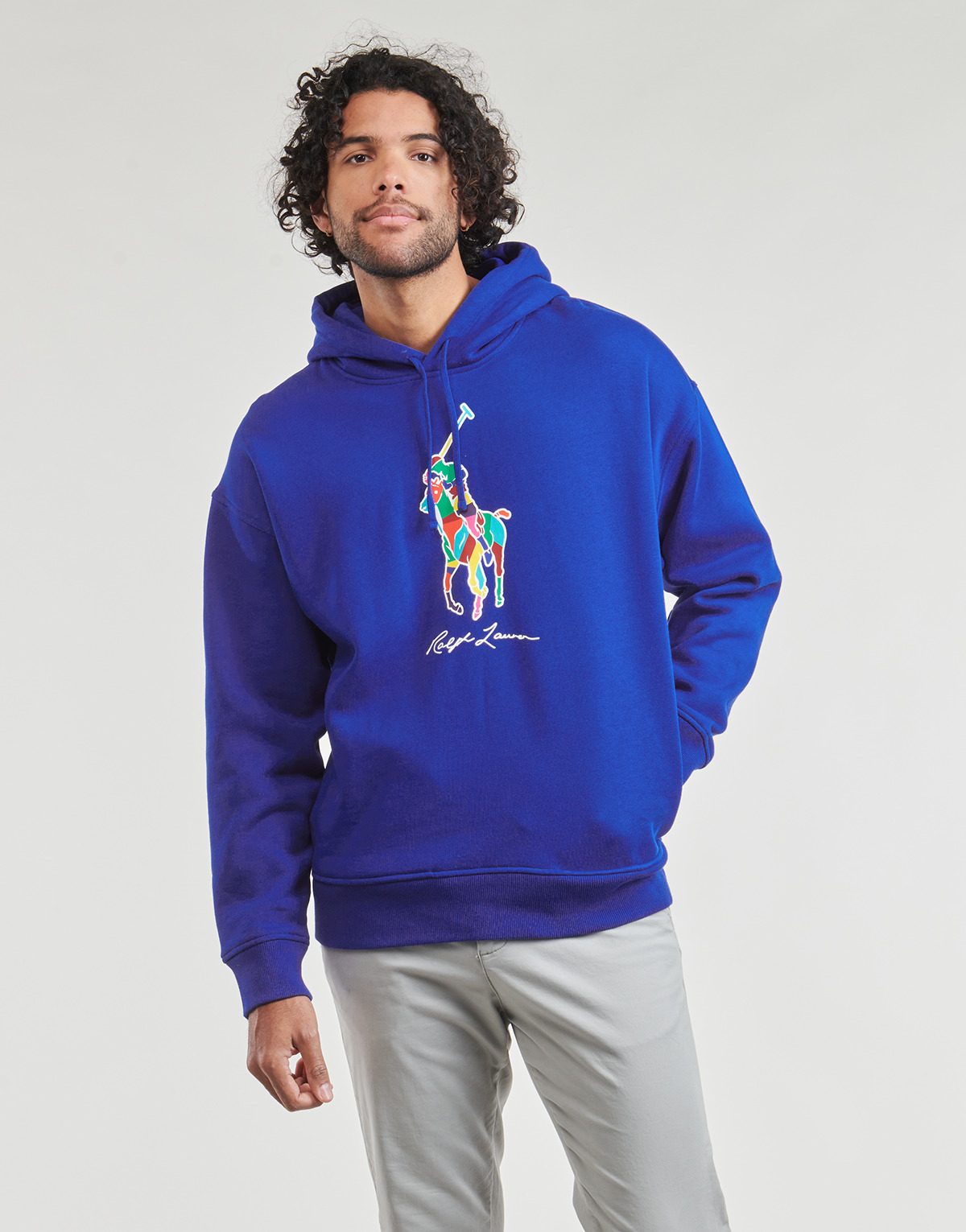textil Herr Sweatshirts Polo Ralph Lauren SWEATSHIRT BIG POLO PLAYER Blå