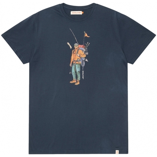 textil Herr T-shirts & Pikétröjor Revolution Regular T-Shirt 1333 HIK - Navy Blå