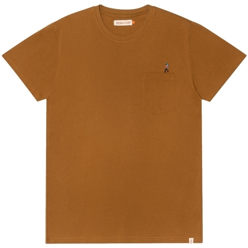 textil Herr T-shirts & Pikétröjor Revolution Regular T-Shirt 1330 HIK - Light Brown Brun