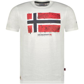 textil Herr T-shirts Geographical Norway SW1239HGNO-WHITE Vit