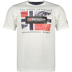 textil Herr T-shirts Geographical Norway SW1240HGN-WHITE Vit