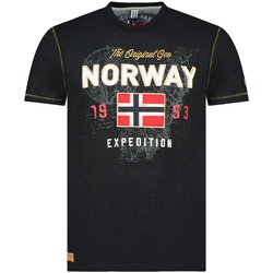 textil Herr T-shirts Geographical Norway SW1304HGNO-BLACK Svart