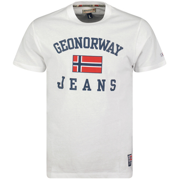 textil Herr T-shirts Geographical Norway SX1044HGNO-WHITE Vit