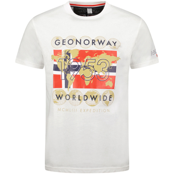 textil Herr T-shirts Geographical Norway SX1283HGNO-WHITE Vit