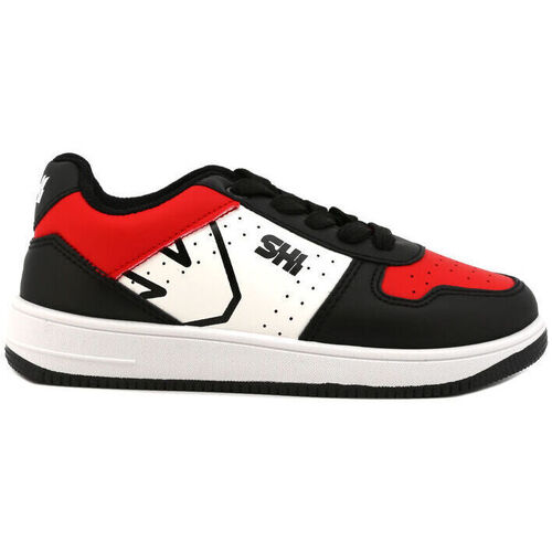 Skor Herr Sneakers Shone 002-001 Black/Red Svart