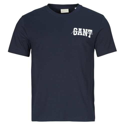 textil Herr T-shirts Gant ARCH SCRIPT SS T-SHIRT Marin