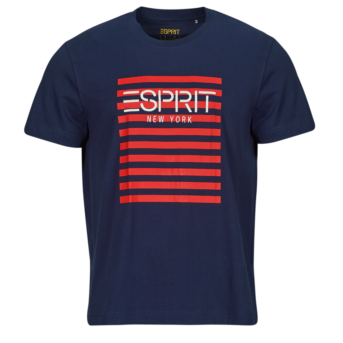 textil Herr T-shirts Esprit OCS LOGO STRIPE Marin