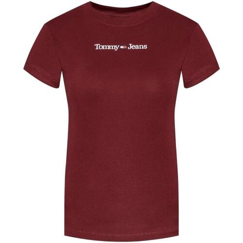 textil Dam T-shirts Tommy Hilfiger  Röd