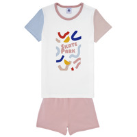 textil Barn Pyjamas/nattlinne Petit Bateau MANOELOU Vit / Flerfärgad