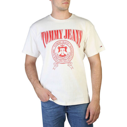 textil Herr T-shirts Tommy Hilfiger dm0dm15645 ybh white Vit