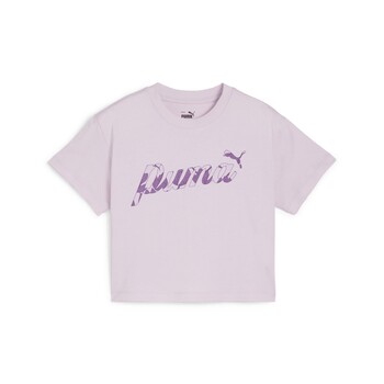 textil Flickor T-shirts Puma ESS+ BLOSSOM SHORT TEE G Violett