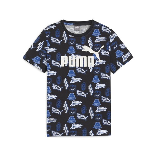 textil Pojkar T-shirts Puma ESS+ MID 90S AOP TEE B Blå