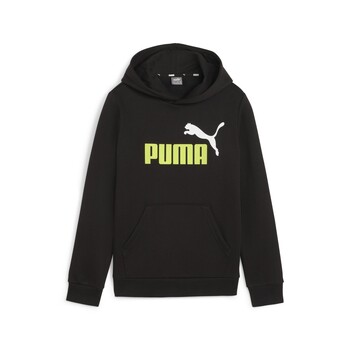 textil Pojkar Sweatshirts Puma ESS+ 2 COL BIG LOGO HOODIE FL B Svart