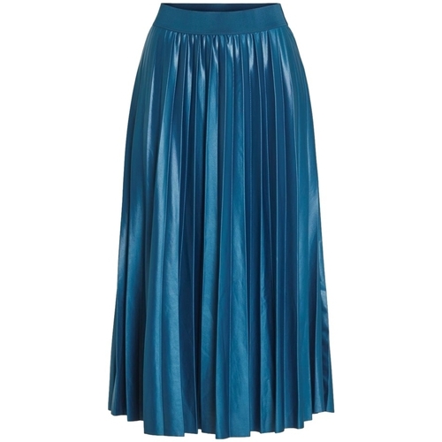 textil Dam Kjolar Vila Skirt Nitban - Moroccan Blue Blå