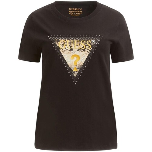textil Dam T-shirts & Pikétröjor Guess  Flerfärgad