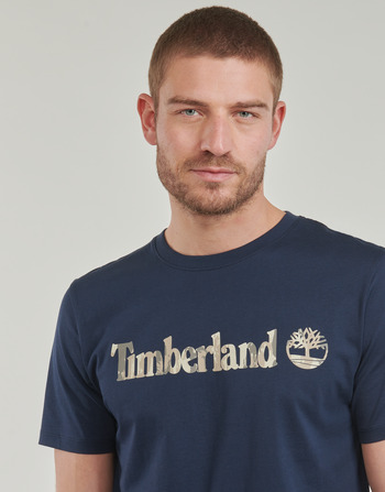 Timberland Camo Linear Logo Short Sleeve Tee Marin