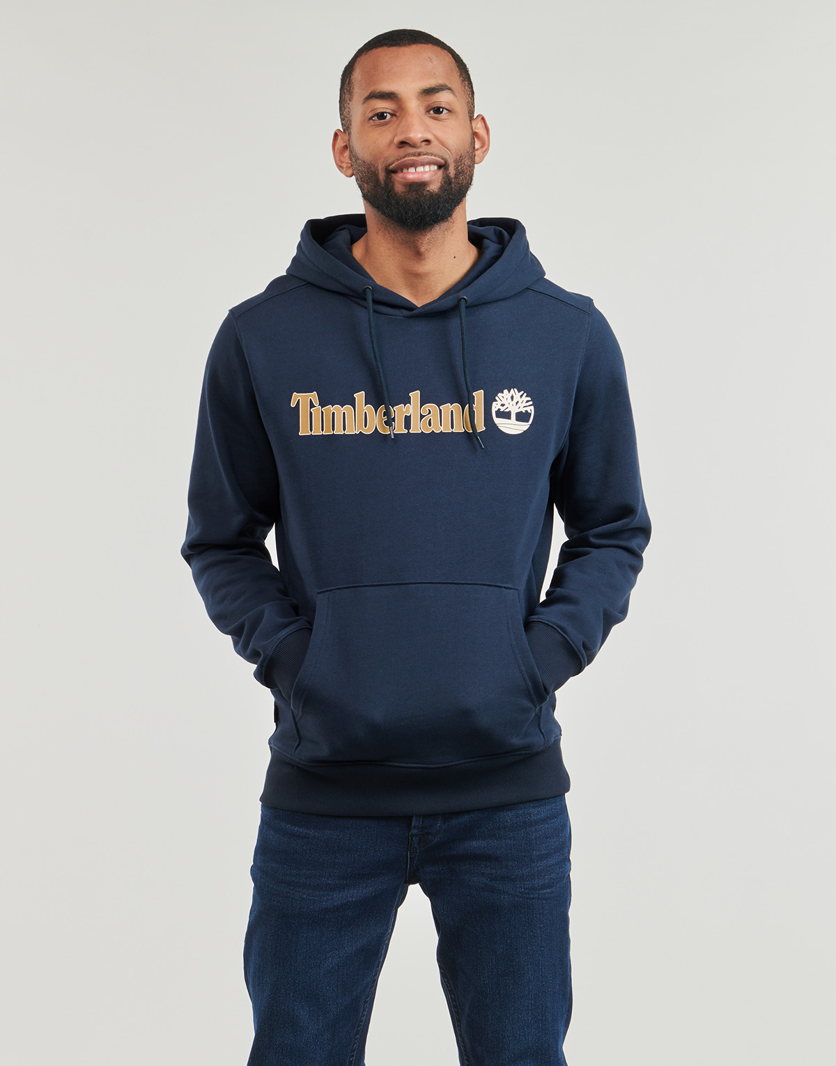 textil Herr Sweatshirts Timberland Linear Logo Hoodie Marin