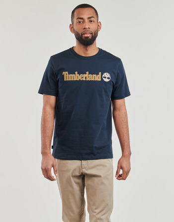 Timberland Linear Logo Short Sleeve Tee Marin