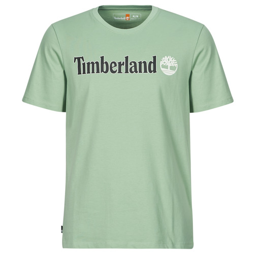 textil Herr T-shirts Timberland Linear Logo Short Sleeve Tee Grå / Grön