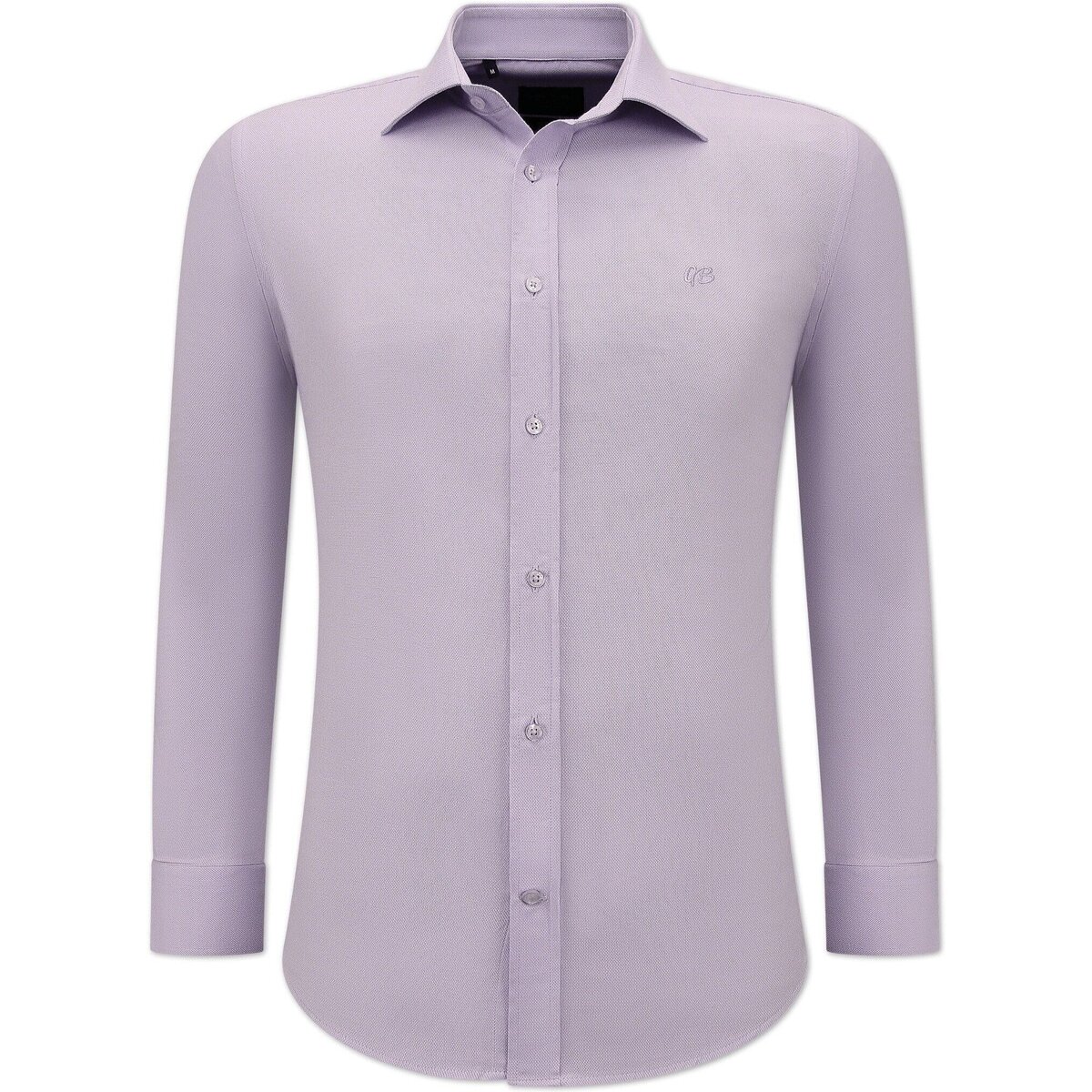 textil Herr Långärmade skjortor Gentile Bellini Enfärgade Oxford Lila Violett