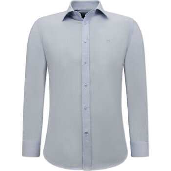textil Herr Långärmade skjortor Gentile Bellini Enfärgade Oxford För Ljus Blå