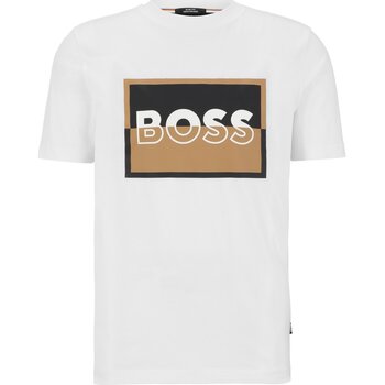 textil Herr T-shirts BOSS  Vit