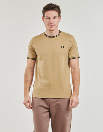 Fred Perry TWIN TIPPED T-SHIRT Beige / Svart