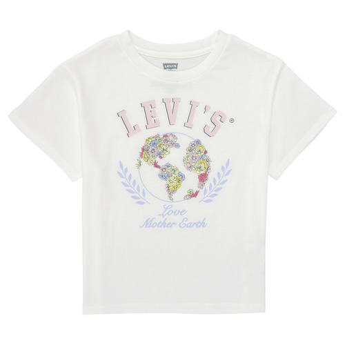 textil Flickor T-shirts Levi's EARTH OVERSIZED TEE Vit