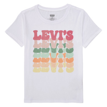 textil Flickor T-shirts Levi's ORGANIC RETRO LEVIS SS TEE Flerfärgad / Vit