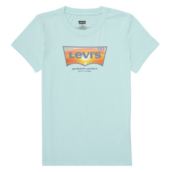 textil Pojkar T-shirts Levi's SUNSET BATWING TEE Blå / Orange
