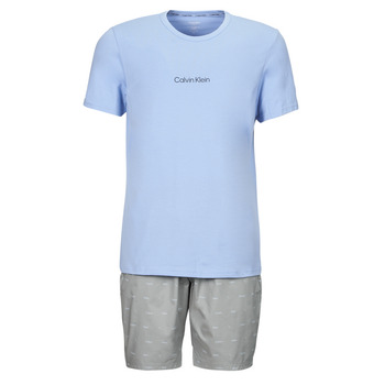 textil Herr Pyjamas/nattlinne Calvin Klein Jeans S/S SHORT SET Blå / Grå