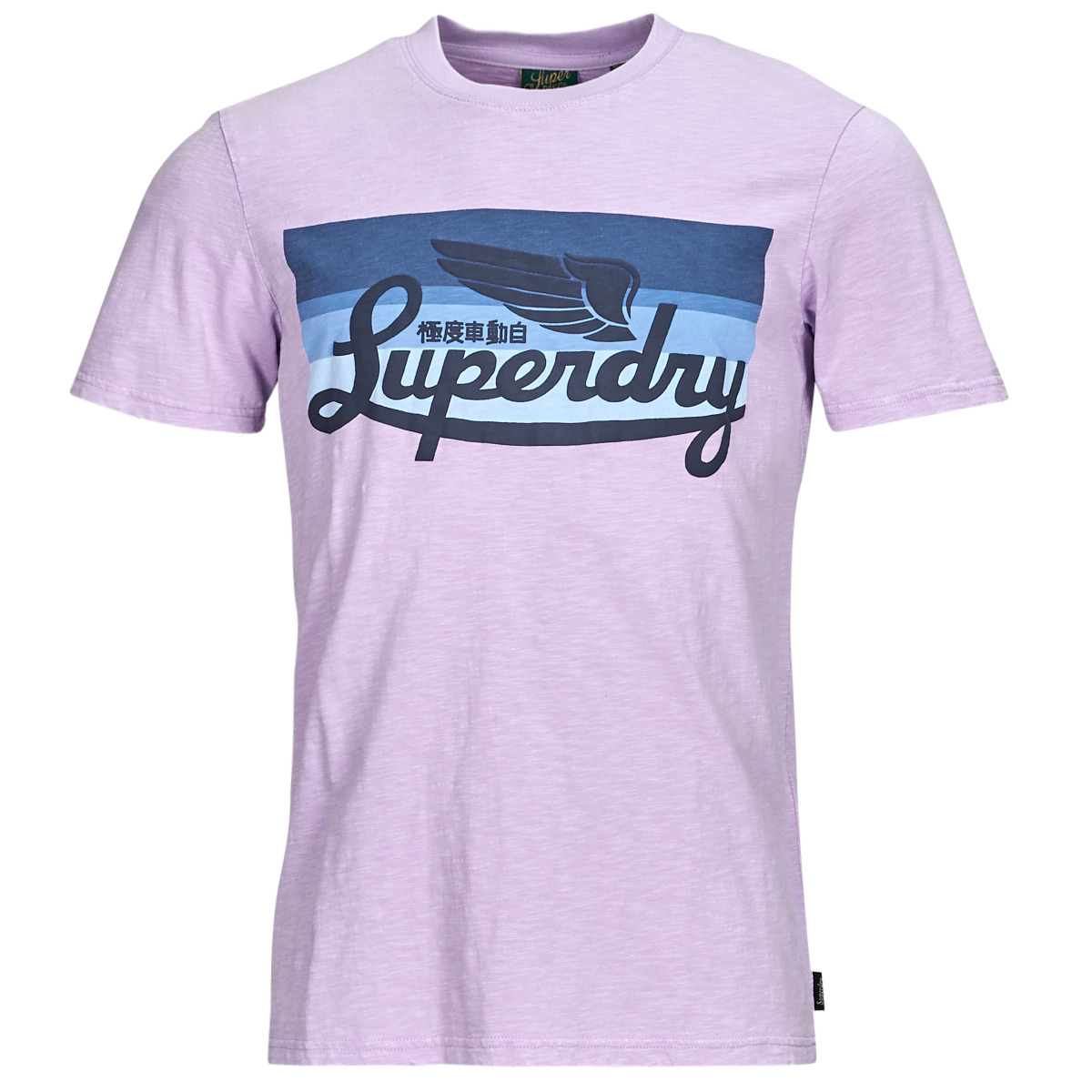 textil Herr T-shirts Superdry CALI STRIPED LOGO T SHIRT Violett
