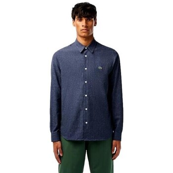 textil Herr Långärmade skjortor Lacoste CAMISA HOMBRE   SLIM FIT CH2573 Blå