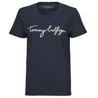 textil Dam T-shirts Tommy Hilfiger HERITAGE CREW NECK GRAPHIC TEE Marin