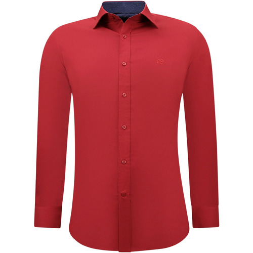 textil Herr Långärmade skjortor Gentile Bellini Businessskjorta I Bomull För Röd