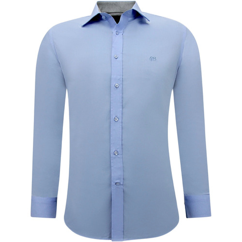 textil Herr Långärmade skjortor Gentile Bellini Business Långärmad Smal Passform Blå