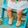 Skor Barn Babytofflor Attipas Stripes - Mustard Gul