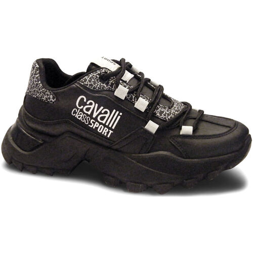 Skor Dam Sneakers Roberto Cavalli CW8766 Black Svart