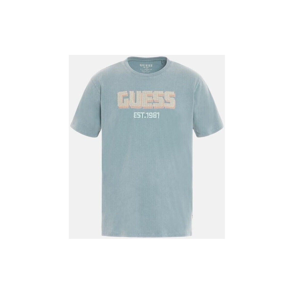 textil Herr T-shirts Guess M3YI52 KBDL0 Blå
