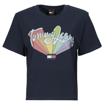 textil Dam T-shirts Tommy Jeans TJW BXY RAINBOW FLAG TEE Marin