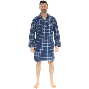textil Herr Pyjamas/nattlinne Christian Cane CHEMISE DE NUIT BLEU DORIAN Blå