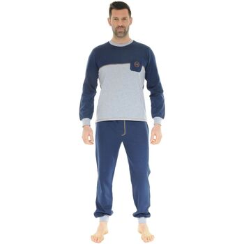 textil Herr Pyjamas/nattlinne Christian Cane PYJAMA LONG JOGGING BLEU DORIAN Blå