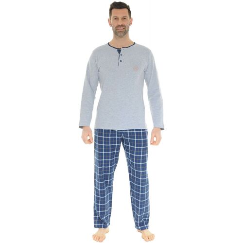 textil Herr Pyjamas/nattlinne Christian Cane PYJAMA LONG GRIS DORIAN Grå