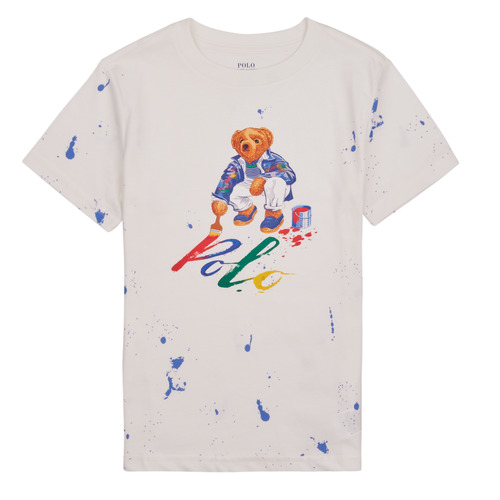 textil Barn T-shirts Polo Ralph Lauren BEAR SS CN-KNIT SHIRTS-T-SHIRT Vit