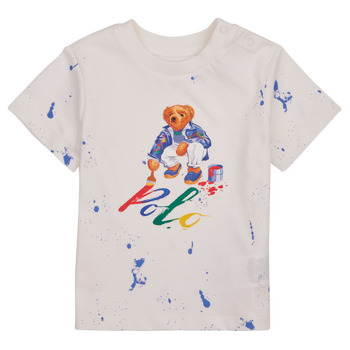 textil Barn T-shirts Polo Ralph Lauren BEAR SS CN-KNIT SHIRTS-T-SHIRT Vit