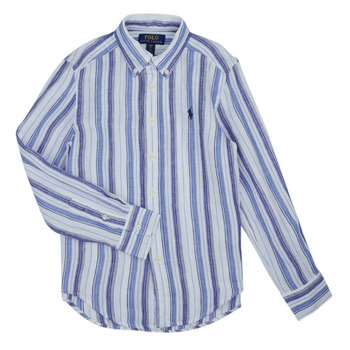 textil Pojkar Långärmade skjortor Polo Ralph Lauren 322902178005 Blå / Himmelsblå