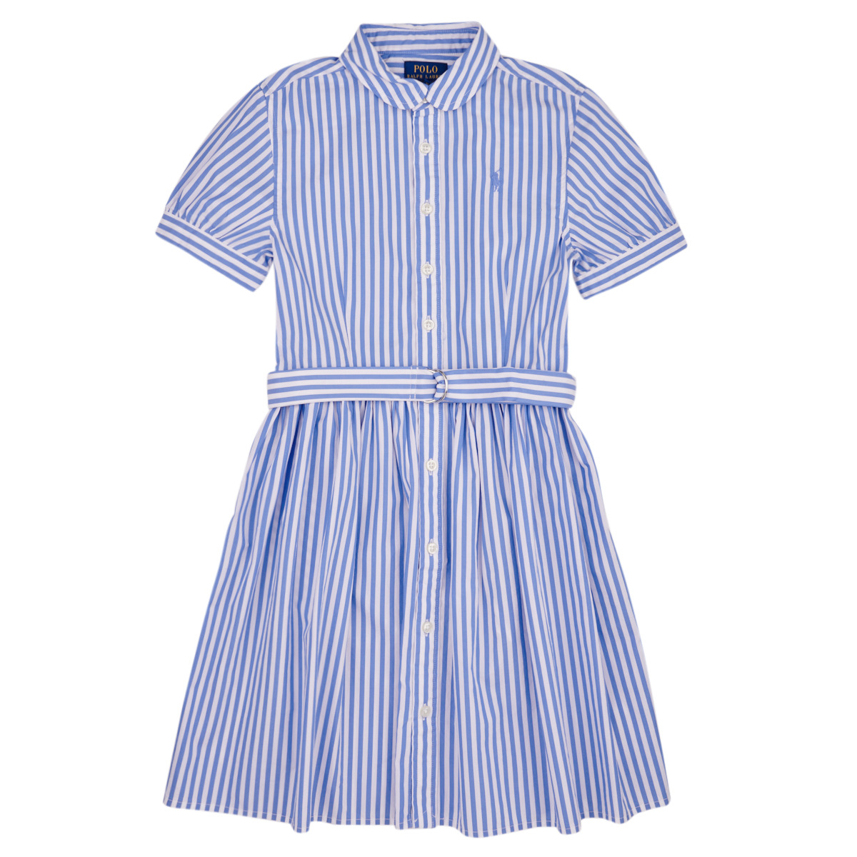 textil Flickor Korta klänningar Polo Ralph Lauren FAHARLIDRSS-DRESSES-DAY DRESS Blå / Vit