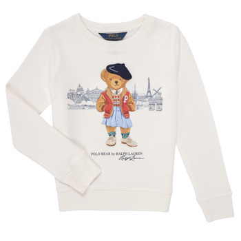 textil Flickor Sweatshirts Polo Ralph Lauren BEARCNFLEECE-KNIT SHIRTS-SWEATSHIRT Elfenben