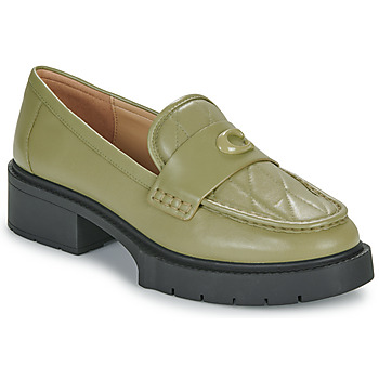 Skor Dam Loafers Coach LEAH QUILTED LTH Kaki